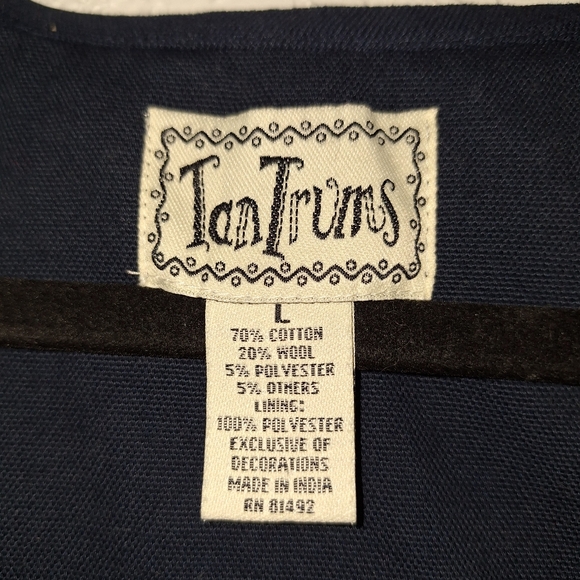 Tantrum Vintage Knit Patchwork Vest Flowers Ribbon Wool Blend Large Grandma - Picture 6 of 8